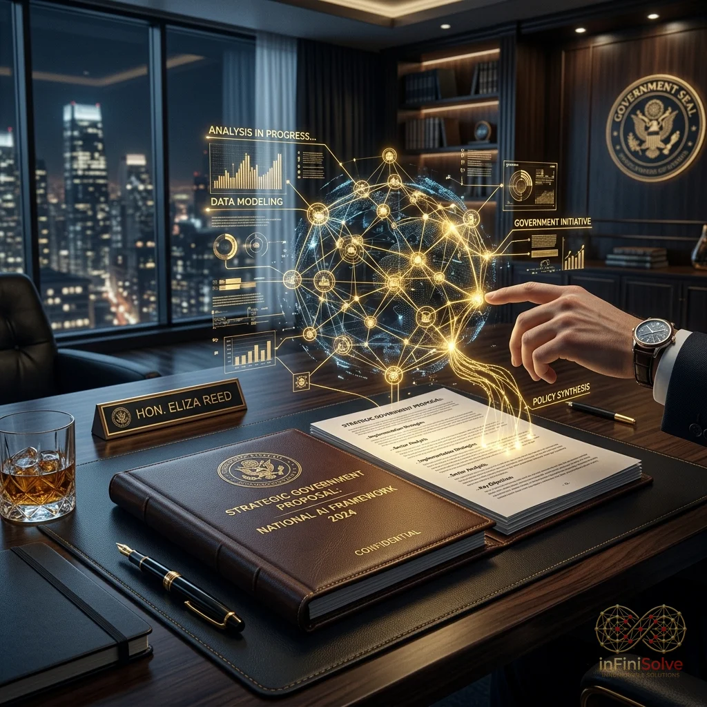 Artificial intelligence dashboard analyzing federal government contract RFPs and automating proposal generation